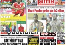 La une des journaux du 09 Novembre : Bayern Sadio sorti sur blessure, hier, le Sénégal tremble pour sa star ; Gala du 6 Novembre, sanction pécuniaires, Siteu et Papa Sow perdent plus de 2 millions ; traitement «injuste» de la mairie de Dakar, Barthélémy Diaz règle ses comptes avec Félix Antoine Diome ; Enquête bouclée, ce que Pape Alé a dit aux enquêteurs
