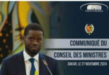 Communiqué du conseil des ministres du Mercredi 27 Novembre 2024